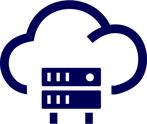 cloud optimasation blue icon